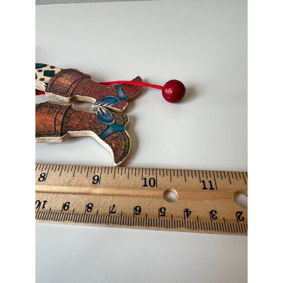 Vintage Wooden Pull-string Puppet Puss in Boots Susan Feves 1985 Works - Picture 3 of 7